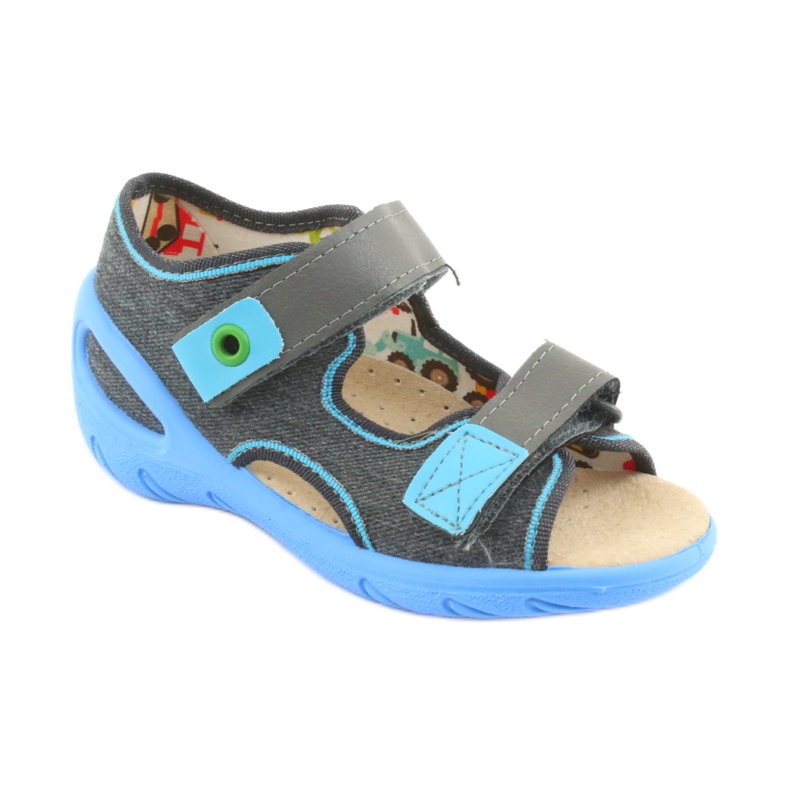 Befado Kinderschuhe PU 065P125 blau grau 1
