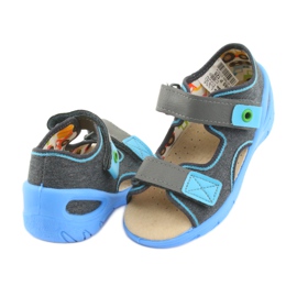 Befado Kinderschuhe PU 065P125 blau grau 3