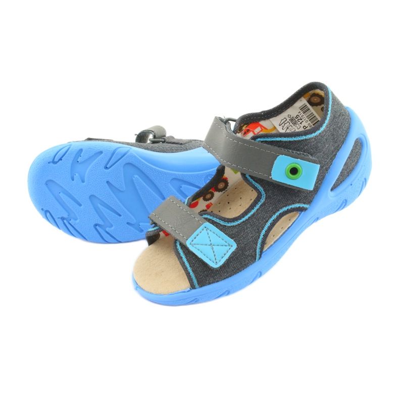 Befado Kinderschuhe PU 065P125 blau grau 4