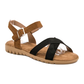 Primavera Wildleder Sandalen braun schwarz 1
