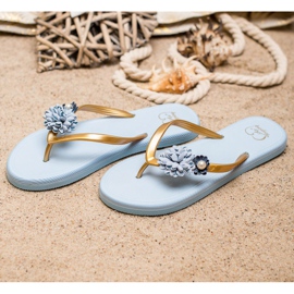 Ax Boxing Flip-Flops mit Blumen blau 2