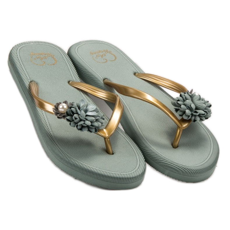 Ax Boxing Flip-Flops mit Blumen grün 1