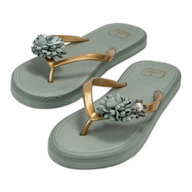 Ax Boxing Flip-Flops mit Blumen grün 2