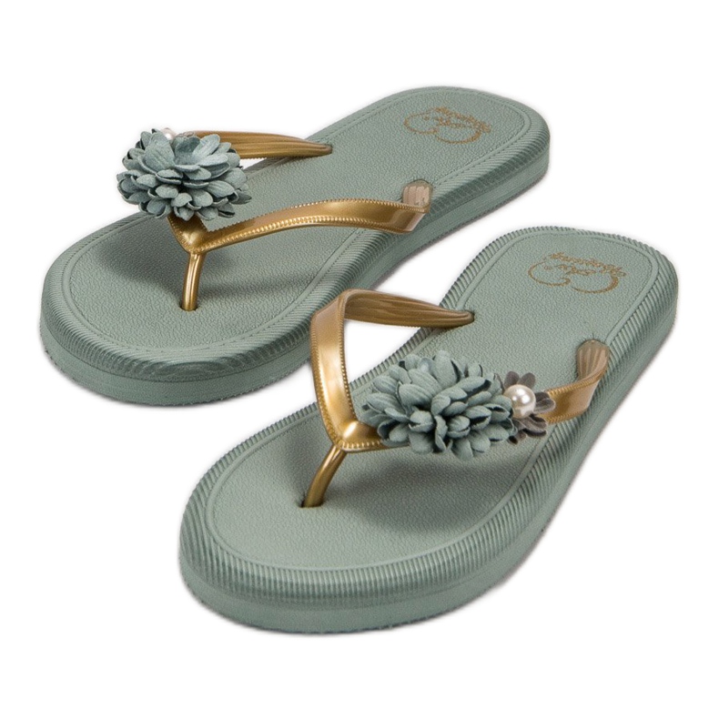 Ax Boxing Flip-Flops mit Blumen grün 2