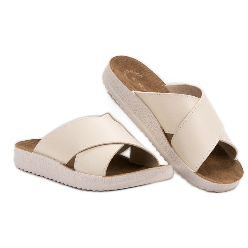 SHELOVET Hausschuhe aus Öko-Leder braun 1