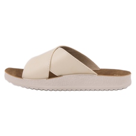 SHELOVET Hausschuhe aus Öko-Leder braun 2