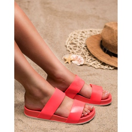 Laura Mode Koralle Gummi Hausschuhe rot 2