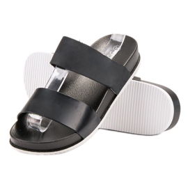 Laura Mode Schwarze Gummipantoffeln 1