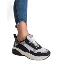 SHELOVET Modische Turnschuhe weiß schwarz grau 1