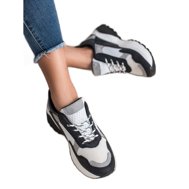 SHELOVET Modische Turnschuhe weiß schwarz grau 2