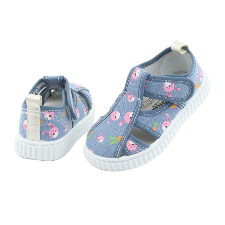 American Club Kinderschuhe mit Klettverschluss blau TEN 32/19 weiß rosa 4