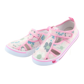 American Club Amerikanische Schuhe Kinderschuhe Klett-Leder-Innensohle weiß blau rosa grün 3