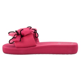 Best Shoes Hausschuhe aus Schaumstoff mit Schleife rosa 1