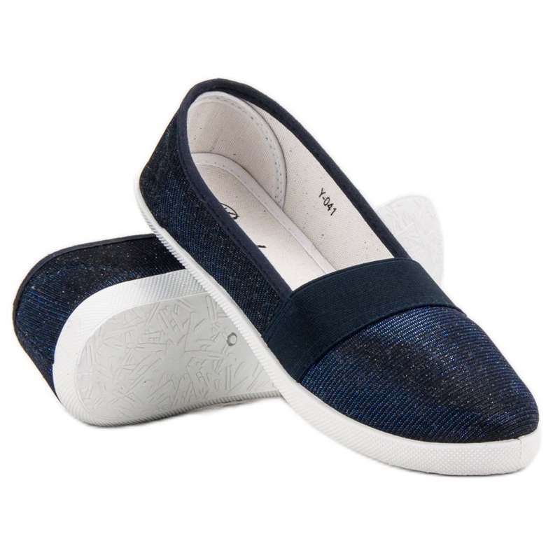 Renda Glitzer-Turnschuhe marineblau blau 2
