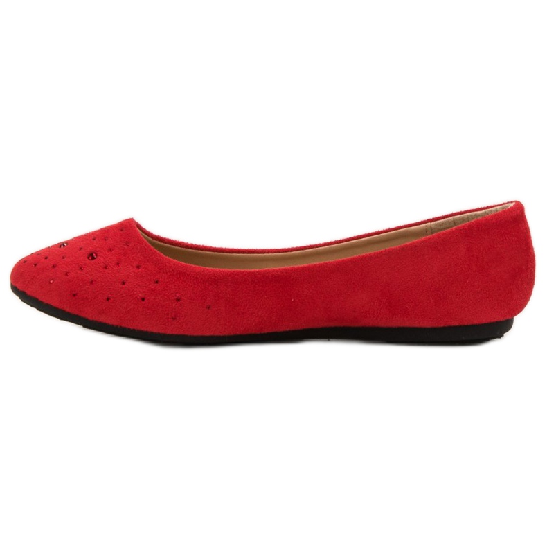Renda Ballerinas mit Zirkonia rot 1