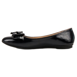 Comer Lackierte Ballerinas mit Schleife marineblau blau 1