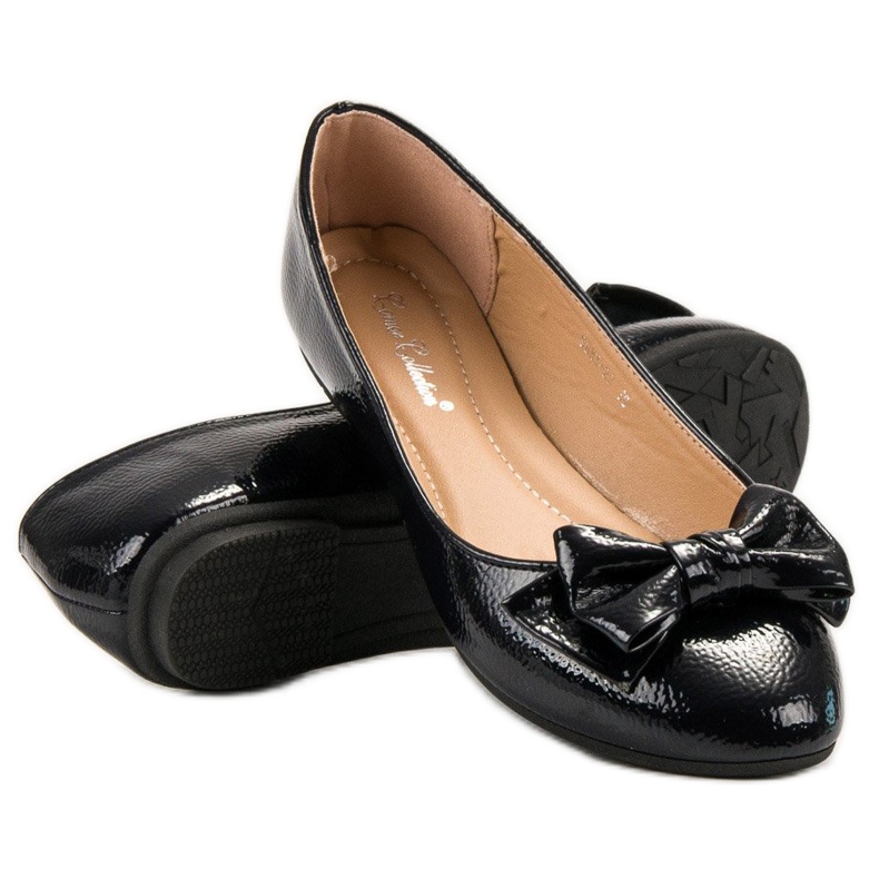 Comer Lackierte Ballerinas mit Schleife marineblau blau 2