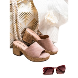 Flyfor Leichte Hausschuhe am Pfosten rosa 2