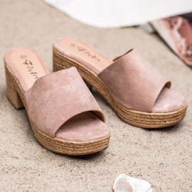 Flyfor Leichte Hausschuhe am Pfosten rosa 1