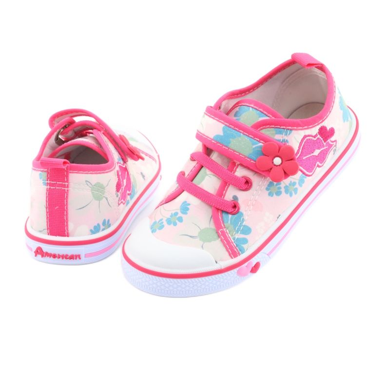 American Club Sneakers Mouth Einlegesohle aus amerikanischem Leder weiß braun rosa 4