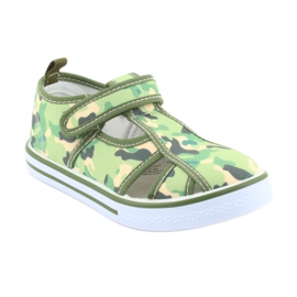 American Club Kinderschuhe mit Klettverschluss grün camo TEN 27/19 braun grau 1