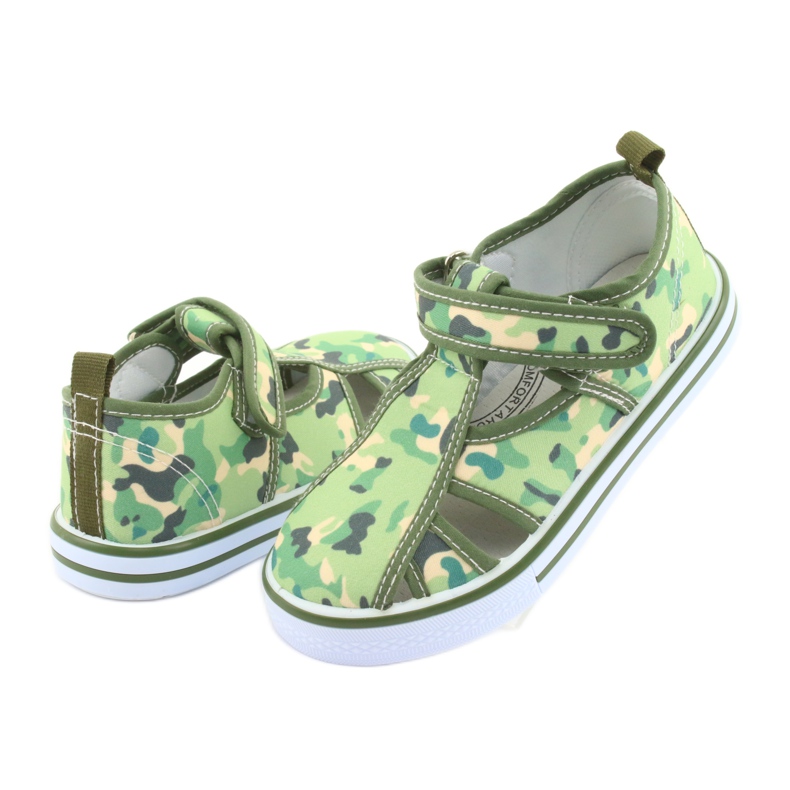 American Club Kinderschuhe mit Klettverschluss grün camo TEN 27/19 braun grau 4