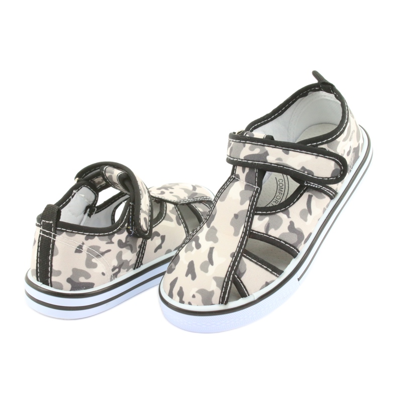 American Club Kinderschuhe mit Lederklett-Innensohle weiß braun schwarz grau 4