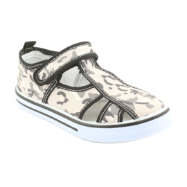 American Club Kinderschuhe mit Lederklett-Innensohle weiß braun schwarz grau 1