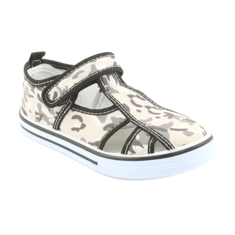 American Club Kinderschuhe mit Lederklett-Innensohle weiß braun schwarz grau 1