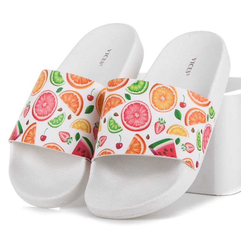 Vices Obst Hausschuhe weiß 1