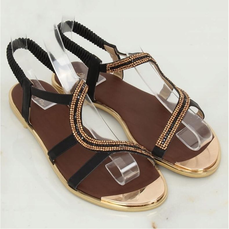 Asymmetrische schwarze Sandalen GD4157 Schwarz 1