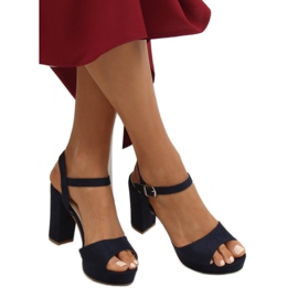 Sandalen auf der Plattform YL96095 Navy marineblau 1