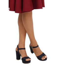 Sandalen auf der Plattform YL96095 Navy navy blau 2