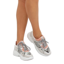 Graue BL170P Snake Skin Sportschuhe rosa 2