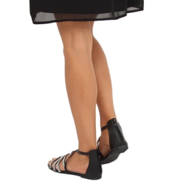 Schwarze Damensandalen LL6339 Schwarz 1