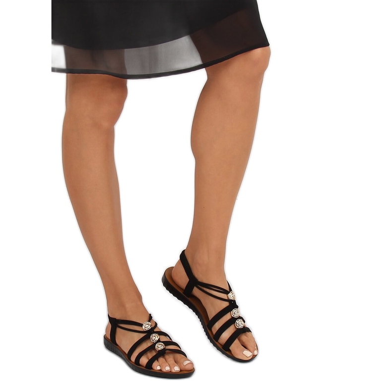 Schwarze Damensandalen FC19-Q33 Schwarz 2