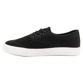 SHELOVET Schwarze Textil-Sneakers 1
