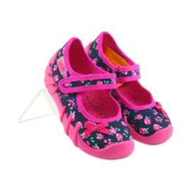 Mädchen Hausschuhe Befado 109p181 rosa marineblau 4