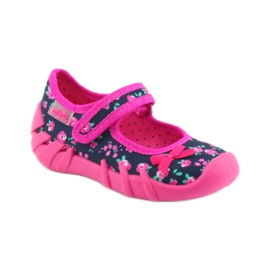Mädchen Hausschuhe Befado 109p181 rosa marineblau 1
