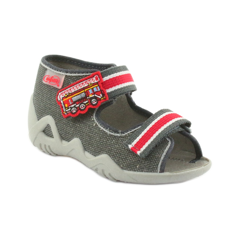 Jungen Hausschuhe Napa Befado 250P089 grau rot 1