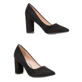 Diamantique Schwarze Wildleder Pumps 2