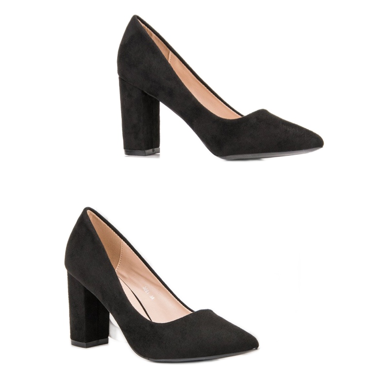 Diamantique Schwarze Wildleder Pumps 2