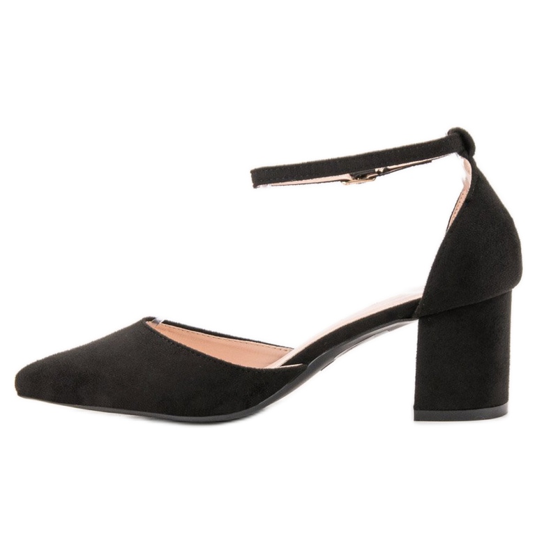 Small Swan Pumps mit Schnalle befestigt schwarz 1