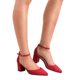 Small Swan Pumps mit Schnalle befestigt rot 1