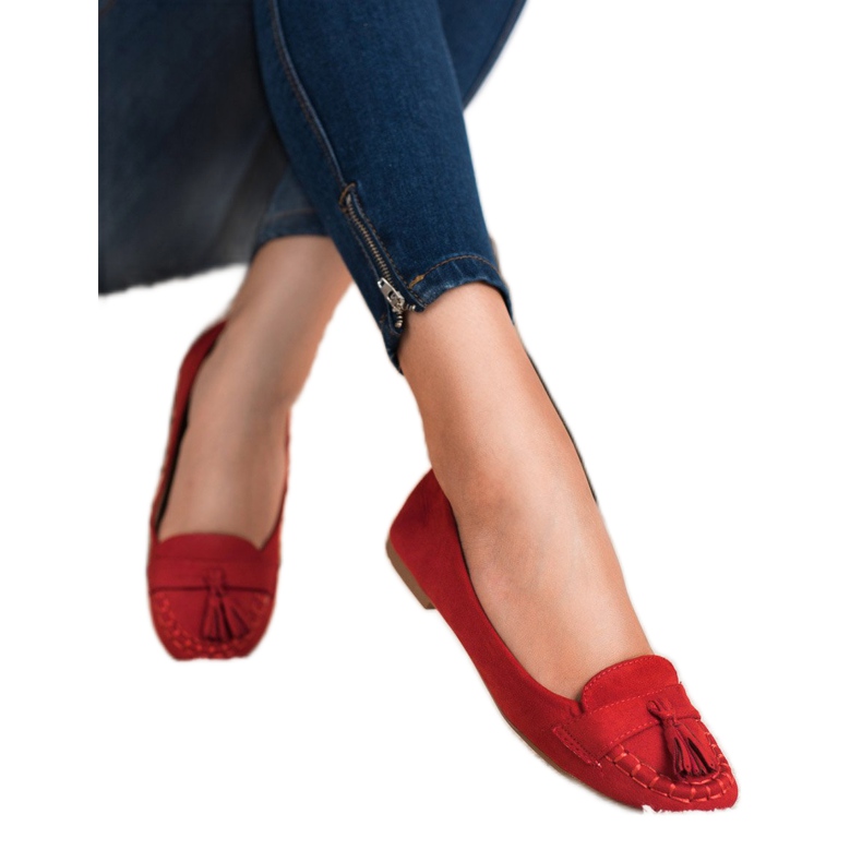 Seastar Ballerinas mit Fransen rot 2