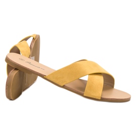 Primavera Bequeme flache Hausschuhe gelb 2