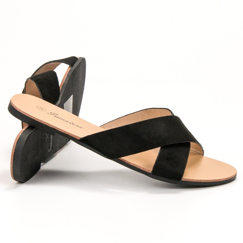 Primavera Bequeme flache Hausschuhe schwarz 1