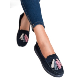 Filippo Loafer aus Leder mit Fransen marineblau 2