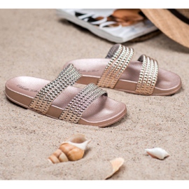 Bello Star Hausschuhe mit Perlen gelb 1