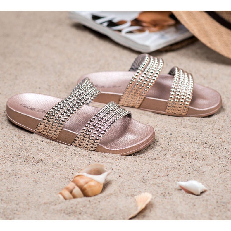 Bello Star Hausschuhe mit Perlen gelb 1